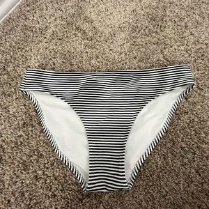 Black and White Striped Bikini Bottoms